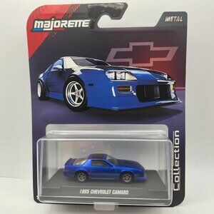 Majorette Collection 1985 Chevrolet Camaro Blue 1:64 With Acrylic Case